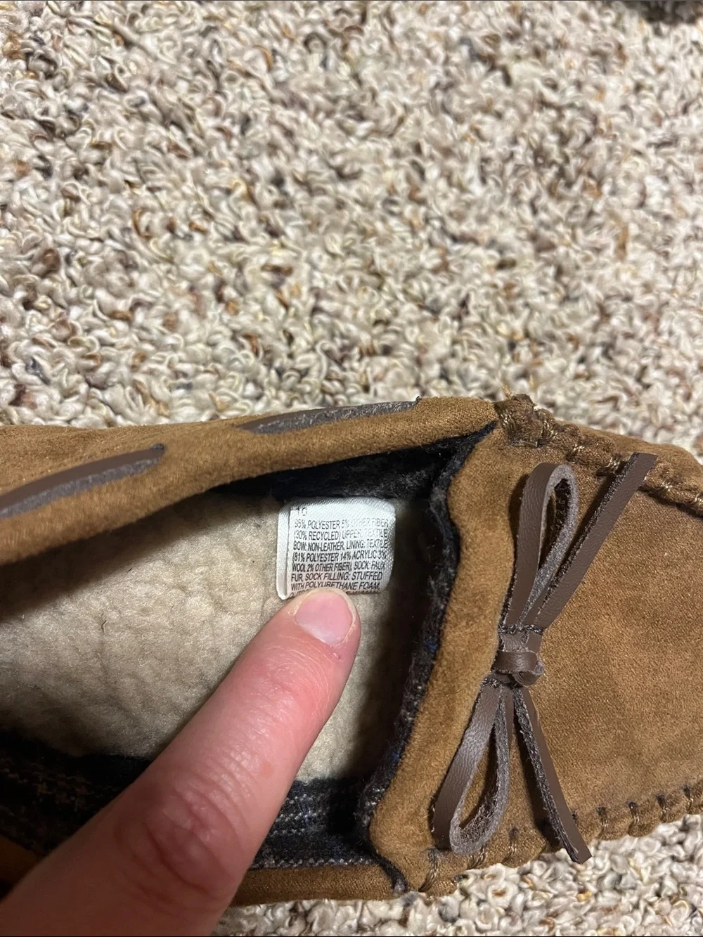 Target Kids Brown Suede Moccasin Slippers with Bow